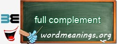 WordMeaning blackboard for full complement